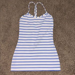 Blue and white Lululemon tank